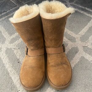Women's Shearling-Lined Suede Boots - Chestnut Size 7